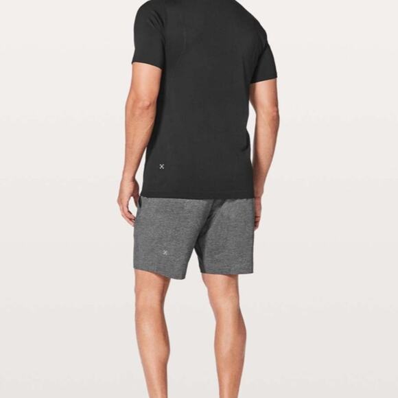 Lululemon T.H.E. Short *Linerless 7" in Heathered Texture Printed Grey Deep Coal - Picture 2 of 9